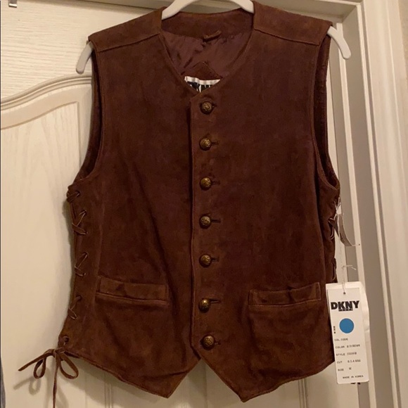 Dkny Other - DKNY suede dark brown vest NWT